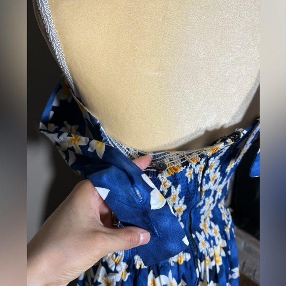 ❌SOLD❌Aloha Moi Hawaiian Dress Size XXL Floral Pattern Blue White Plumeria - Picture 7 of 12